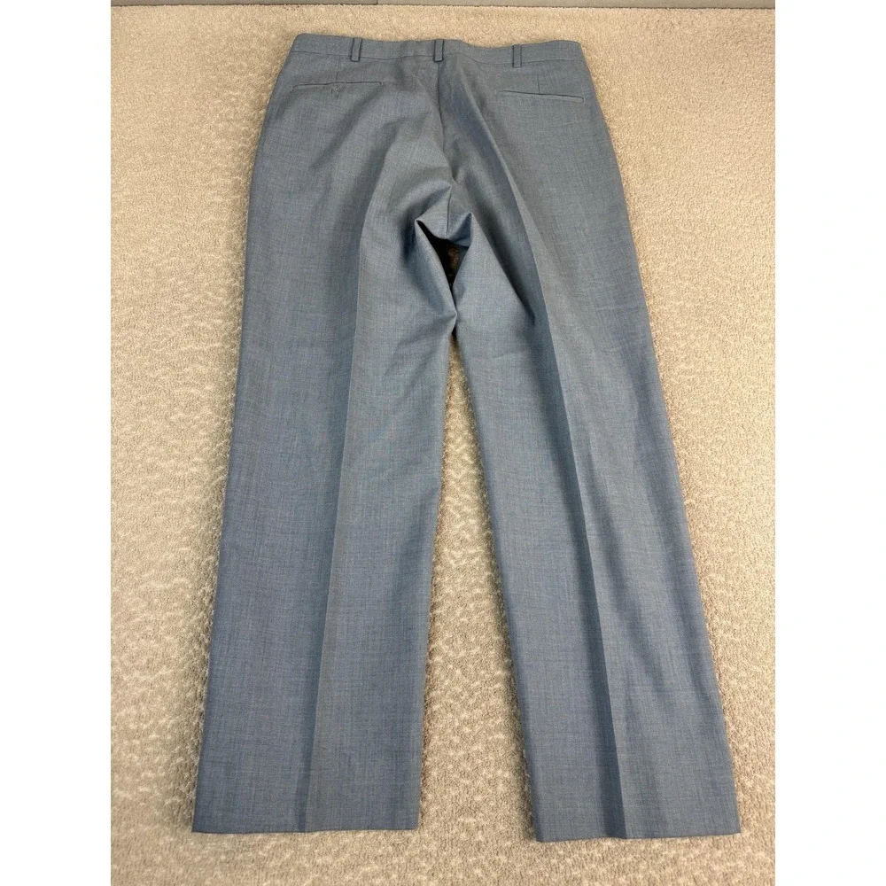Farah Vintage Dress‎ Pants Mens 35x29 Blue Pleated Straight Classic Business